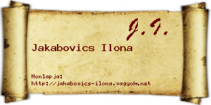 Jakabovics Ilona névjegykártya
